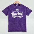 Barbershop Barber School Graduation Shirt Mineral Wash Tshirts Mineral Purple