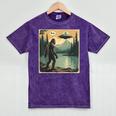 Bigfoot Sasquatch Alien Spaceship UFO Introvert Bruh Mineral Wash Tshirts Mineral Purple
