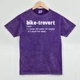 Biketrovert Bicycle Humor Definition Introvert Mineral Wash Tshirts Mineral Purple