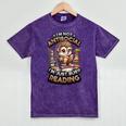 Book Lover Hedgehog Reading Books Introvert Bookworm Mineral Wash Tshirts Mineral Purple