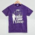 Boot Camp Graduation Military Cousin Support Tee Mineral Wash Tshirts Mineral Purple