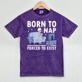 Born To Nap Forced To Exist Lazy Skeleton Couch Introverts Mineral Wash Tshirts Mineral Purple
