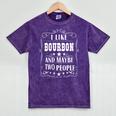 I Like Bourbon And Maybe Two People Introvert Alcohol Lover Mineral Wash Tshirts Mineral Purple