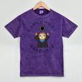 Boys Girls Preschool Graduate Sloth Graduation Cap Mineral Wash Tshirts Mineral Purple
