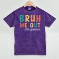Bruh We Out 5th Graders Fifth Grade Graduation Mineral Wash Tshirts Mineral Purple