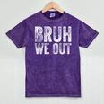 BRUH WE OUT GRADUATE Happy Graduation Student Retro Vintage Mineral Wash Tshirts Mineral Purple