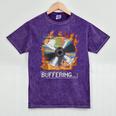 Buffering Glitched CD On Fire 2000s Nostalgia Mineral Wash Tshirts Mineral Purple