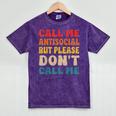 Call Me Antisocial But Please Don't Call Me Introvert Mineral Wash Tshirts Mineral Purple