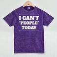 I Can't People Today Anti-Social Introvert Mineral Wash Tshirts Mineral Purple