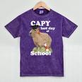 Capy Last Day Of School Capybara Graduation Quote Mineral Wash Tshirts Mineral Purple