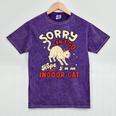 Cat Lover Sorry Cant Go Im An Indoor Introvert Cat Mom Mineral Wash Tshirts Mineral Purple