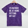 Cat Owner Introvert Stay Home Rather Pet Cat Mineral Wash Tshirts Mineral Purple