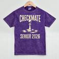 Checkmate Senior 2026 Chess Piece Class Of 2026 Graduation Mineral Wash Tshirts Mineral Purple