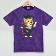 Cheetah Graduation Cute Kindergarten Elementary High School Mineral Wash Tshirts Mineral Purple