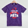 I Chose The Psycho Path School Graduation Mineral Wash Tshirts Mineral Purple