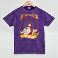 Christian Jesus Religious Sayings Catholic Introvert Mineral Wash Tshirts Mineral Purple