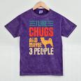 Chug Dog Retro Vintage Pughuahua Owner Fur Parent Introvert Mineral Wash Tshirts Mineral Purple