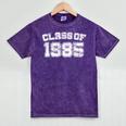Class Of 1985 85 School Tee Shirt Graduation Class Party Mineral Wash Tshirts Mineral Purple