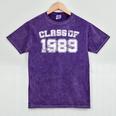 Class Of 1989 89 School Tee Shirt Graduation Class Party Mineral Wash Tshirts Mineral Purple