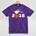 Class Of 2018 Basketball Senior Graduation Shirt Grad Mineral Wash Tshirts Mineral Purple