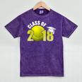 Class Of 2018 Shirts Graduation Senior Tennis Shirt Mineral Wash Tshirts Mineral Purple