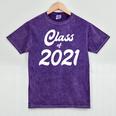 Class Of 2021 Graduation School Spirit Her Senior Class Mineral Wash Tshirts Mineral Purple