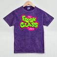 Class Of 2021 Senior Fresh 90's TV Style Grad For Graduation Mineral Wash Tshirts Mineral Purple