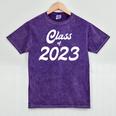 Class Of 2023 Graduation School Spirit Her Senior Script Mineral Wash Tshirts Mineral Purple