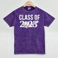 Class 2023 Graduation Senior Baseball Player Mineral Wash Tshirts Mineral Purple