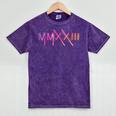 Class Of 2023 Senior 23 Graduation Idea Roman Numeral Mineral Wash Tshirts Mineral Purple