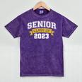 Class Of 2023 Senior 2023 Graduation Senior Boys Girls Mineral Wash Tshirts Mineral Purple