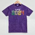 Class Of 2024 College High School Graduation Mineral Wash Tshirts Mineral Purple