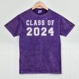Class Of 2024 High School Graduation Date Graduate T Shirt Mineral Wash Tshirts Mineral Purple