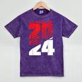 Class Of 2024 High School Senior Graduation Red Sports Style Mineral Wash Tshirts Mineral Purple