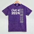 Class Of 2024 Senior 24 Shirt High School Graduation Party Mineral Wash Tshirts Mineral Purple