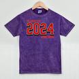 Class Of 2024 Senior Back To School Vintage Graduation Tee Mineral Wash Tshirts Mineral Purple