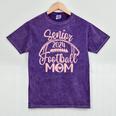 Class Of 2024 Senior Football Graduation Mom Mineral Wash Tshirts Mineral Purple