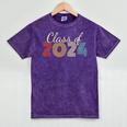 Class Of 2024 Senior Graduate 2024 Graduation Mineral Wash Tshirts Mineral Purple