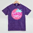 Class Of 2024 Senior Pink Retro Classic Girl Grad Graduation Mineral Wash Tshirts Mineral Purple