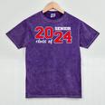 Class Of 2024 Senior Year Boys Girls School Graduation Mineral Wash Tshirts Mineral Purple