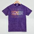 Class Of 2025 Senior 2025 Graduation Leopard Retro Rainbow Mineral Wash Tshirts Mineral Purple