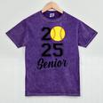 Class Of 2025 Softball Senior Graduation Graduate Women Mineral Wash Tshirts Mineral Purple