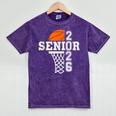 Class Of 2026 Basketball Senior 26 Player Team Graduation Mineral Wash Tshirts Mineral Purple