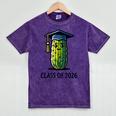Class Of 2026 Graduation Pickle Trendy Graduate Humor Mineral Wash Tshirts Mineral Purple