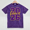 Class Of 2026 Graduation Varsity Purple And Yellow Letters Mineral Wash Tshirts Mineral Purple