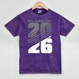 Class Of 2026 High School Senior Graduation Grey Sport Style Mineral Wash Tshirts Mineral Purple