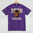 Class Of 2026 Highland Cow Senior Graduation School Pride Mineral Wash Tshirts Mineral Purple
