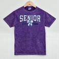 Class Of 2026 Senior 26 Coquette Bow Toile Preppy Graduation Mineral Wash Tshirts Mineral Purple