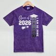 Class Of 2026 Senior 2026 Graduation Decoration Men Senior Mineral Wash Tshirts Mineral Purple