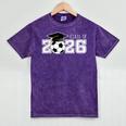 Class Of 2026 Senior 2026 Soccer High School Graduation Mineral Wash Tshirts Mineral Purple